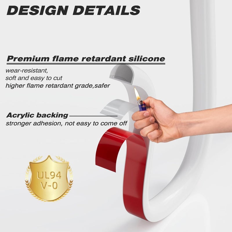 cuysfead 118”TV Cord Hider for Wall Mounted TV, Selfadhesive Wall Cable Hider for 1 Cord, Flexible Silicone White Cord Covers Wire Hiders for Cords on Wall,Babyproof Cable Concealer Raceway Management - Image 3
